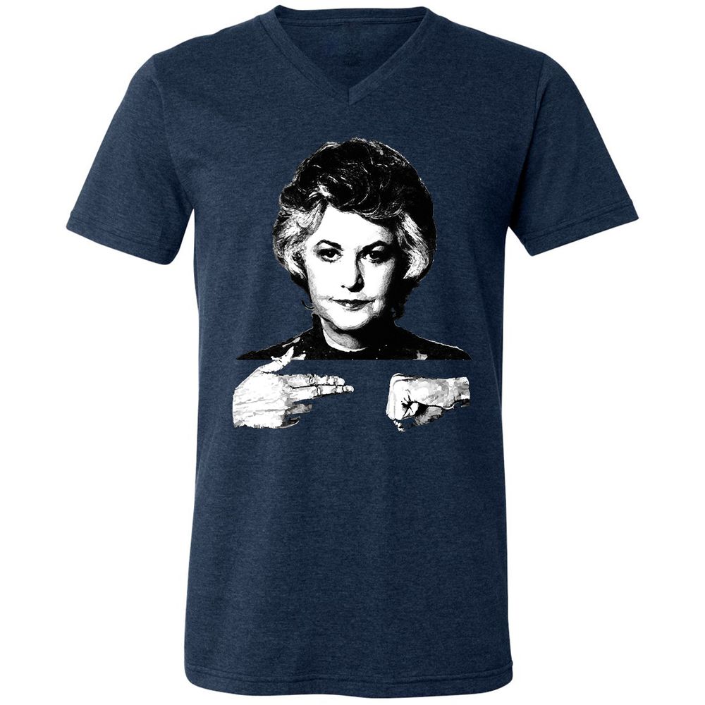Unisex V-Neck T-Shirt - Q6SB1TZ8 - Heather Navy - 15