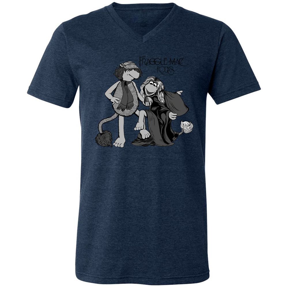Unisex V-Neck T-Shirt - TBAC4MLE - Heather Navy - 15
