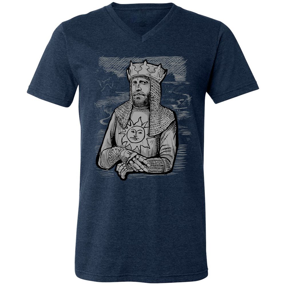 Unisex V-Neck T-Shirt - J46FX5JT - Heather Navy - 15