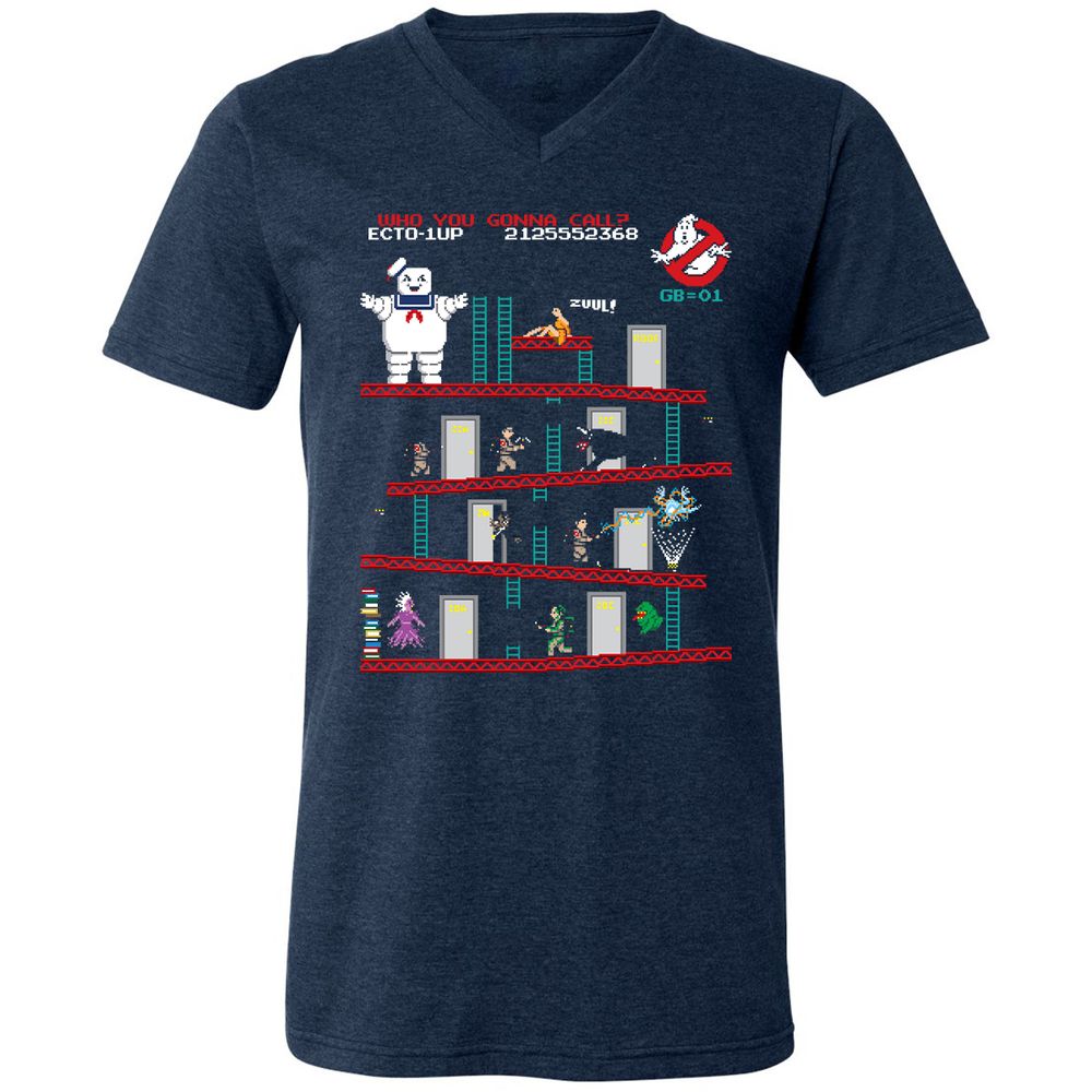 Unisex V-Neck T-Shirt - QUD3YU4T - Heather Navy - 15