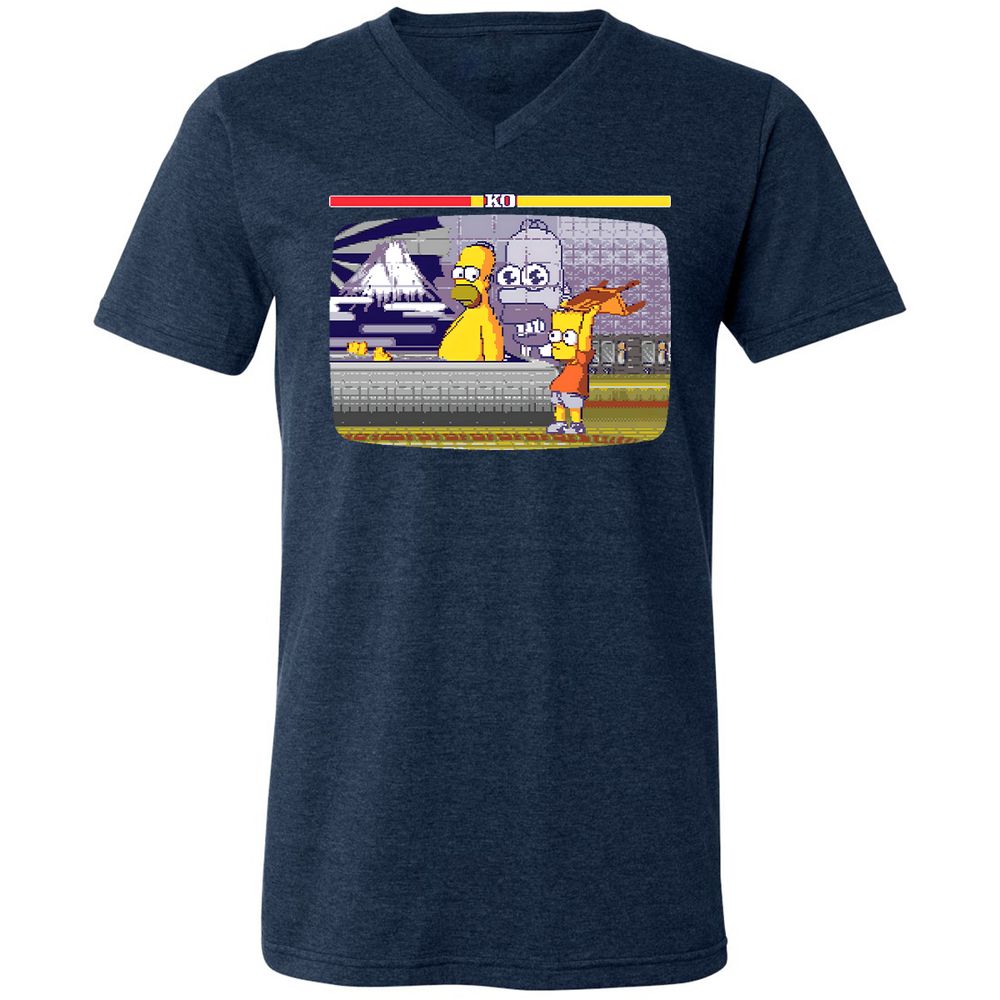 Unisex V-Neck T-Shirt - EF6UCR3M - Heather Navy - 15