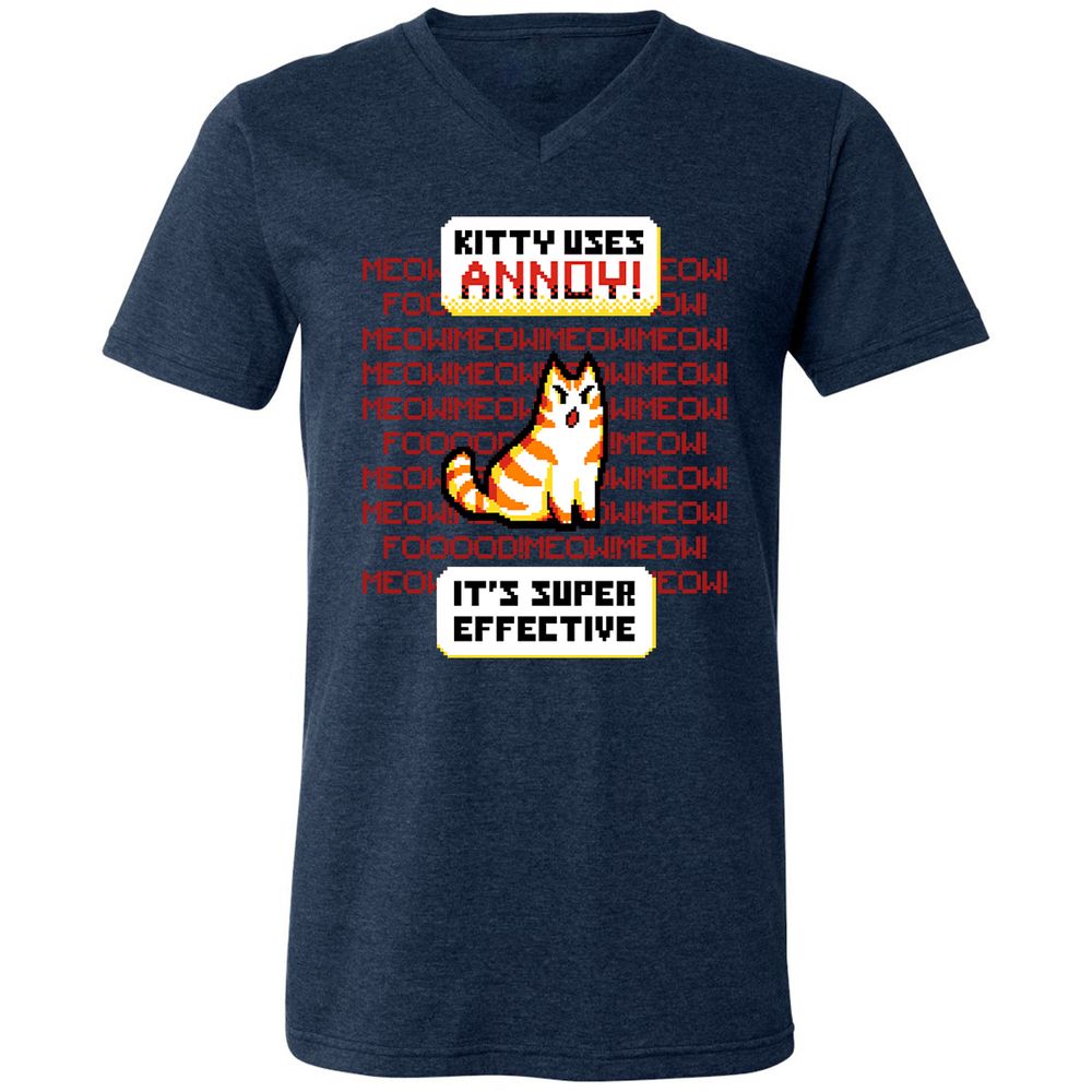 Unisex V-Neck T-Shirt - LLPK7BU7 - Heather Navy - 15