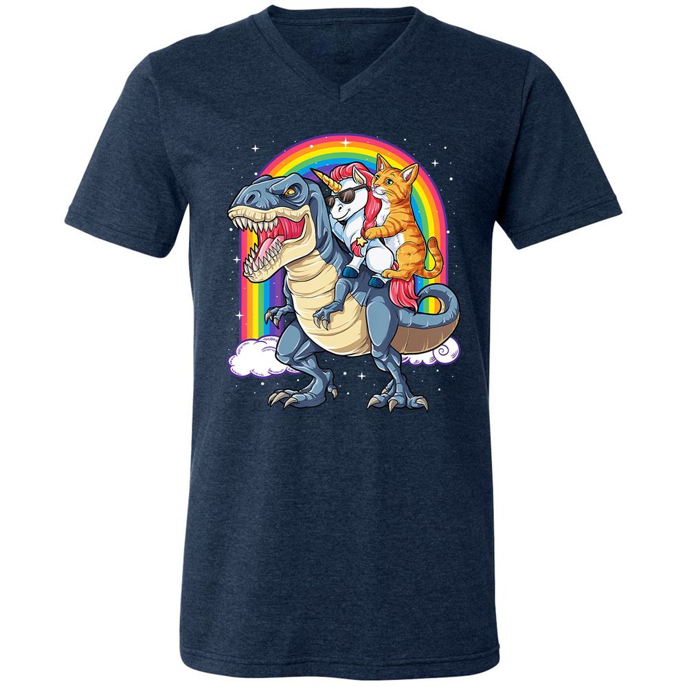 Unisex V-Neck T-Shirt - LEMNXADS - Heather Navy - 15