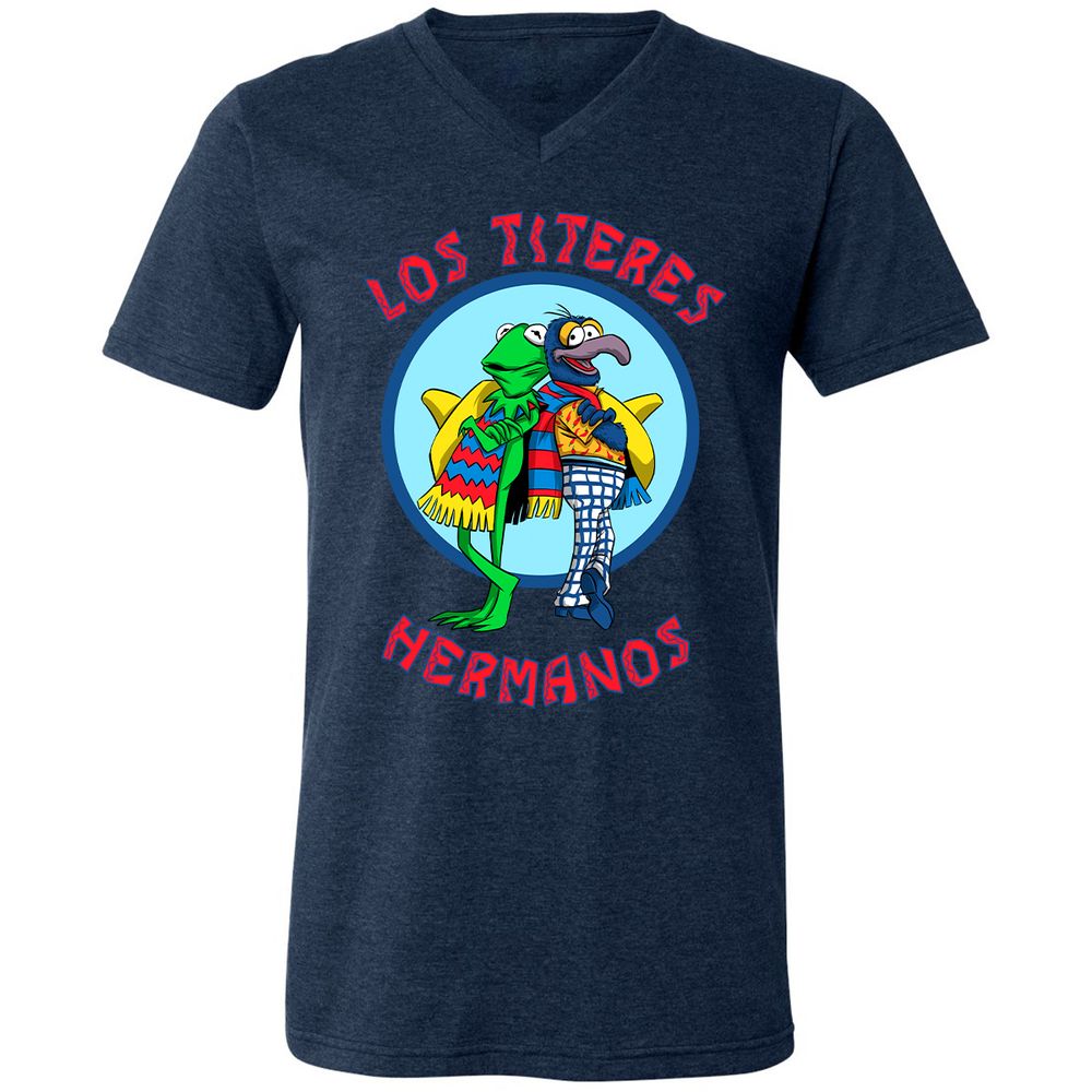 Unisex V-Neck T-Shirt - E2VS5W9B - Heather Navy - 15