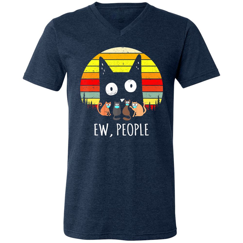 Unisex V-Neck T-Shirt - PRBB1SR2 - Heather Navy - 15