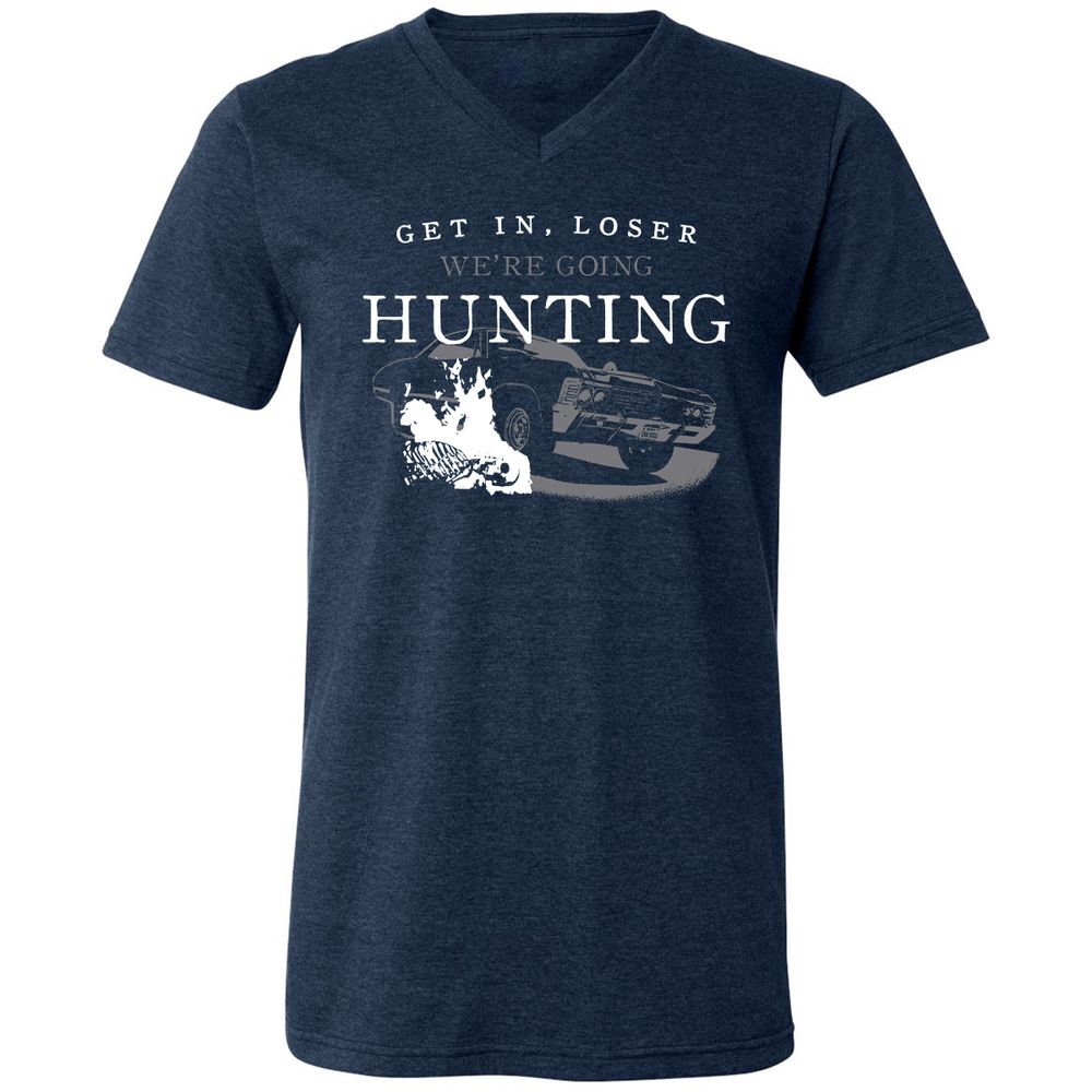 Unisex V-Neck T-Shirt - ZN4M87M7 - Heather Navy - 15