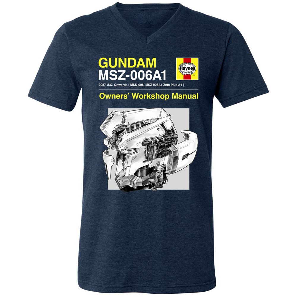 Unisex V-Neck T-Shirt - CWY6RA6X - Heather Navy - 15