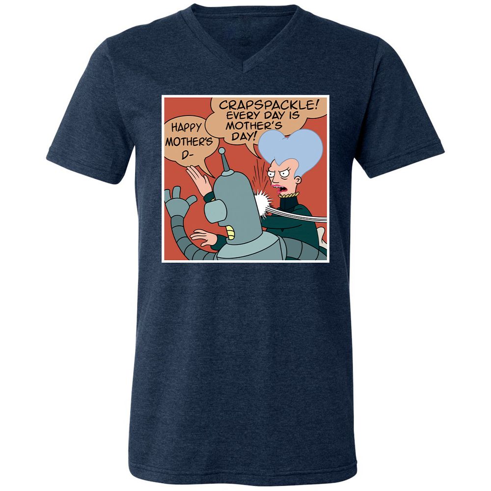 Unisex V-Neck T-Shirt - EB1UMZQA - Heather Navy - 15