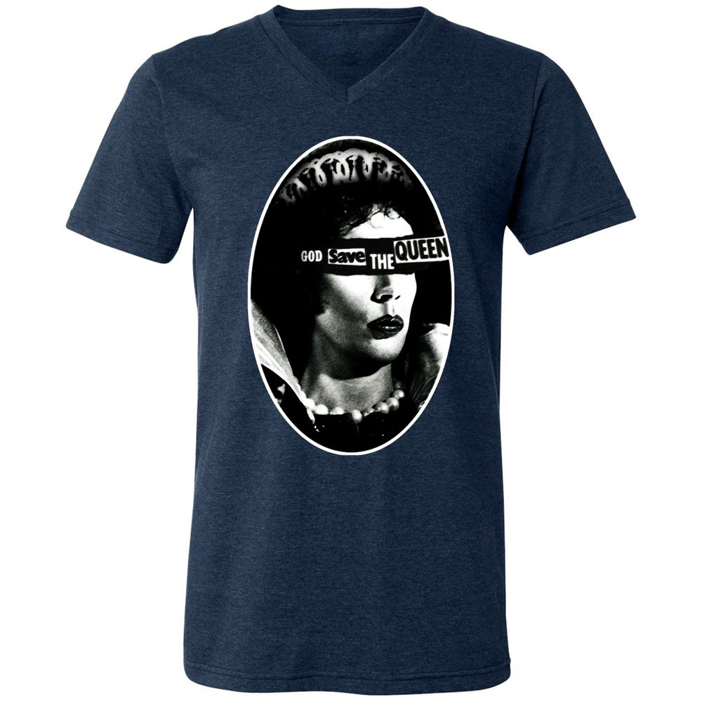 Unisex V-Neck T-Shirt - 3P9CEKJN - Heather Navy - 15