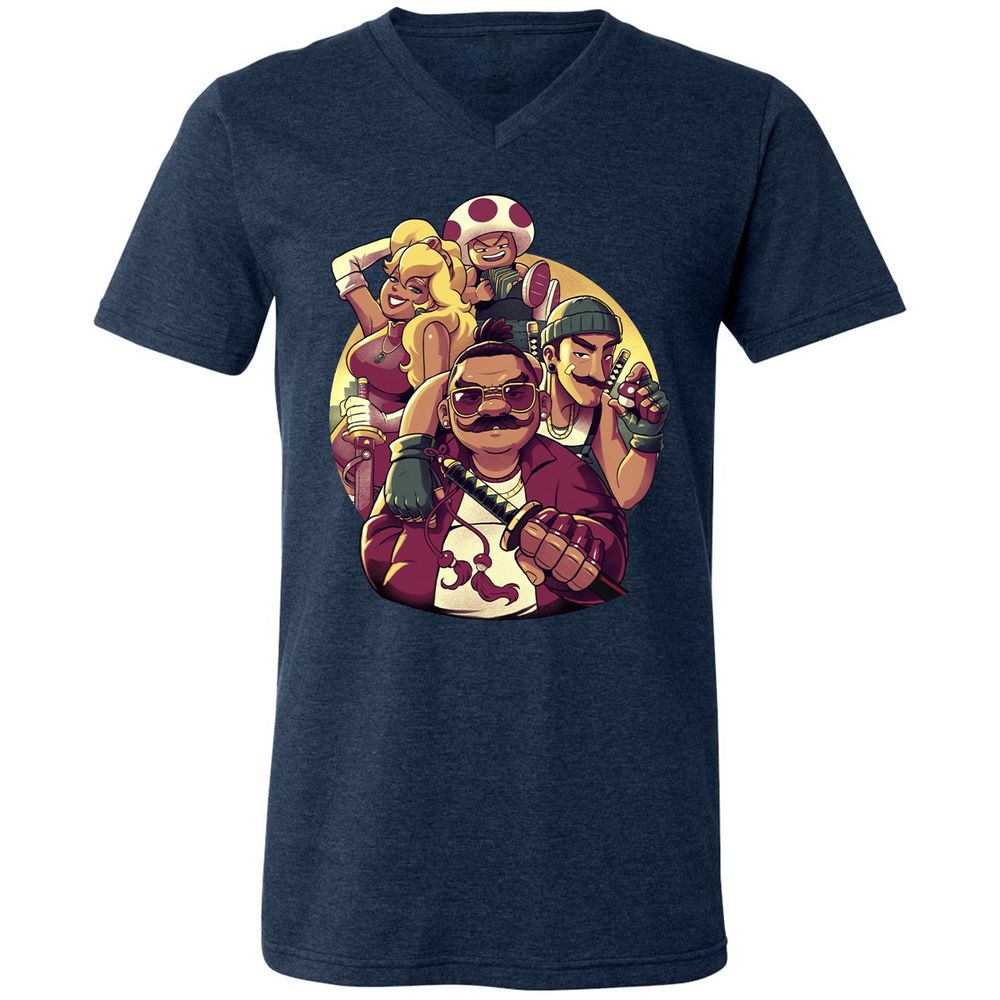 Unisex V-Neck T-Shirt - 543TZYCJ - Heather Navy - 15