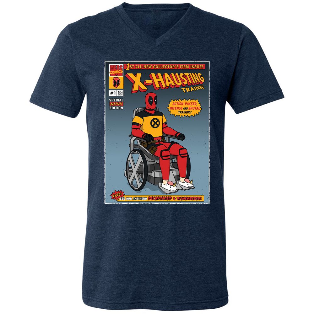 Unisex V-Neck T-Shirt - T2BMXLKK - Heather Navy - 15