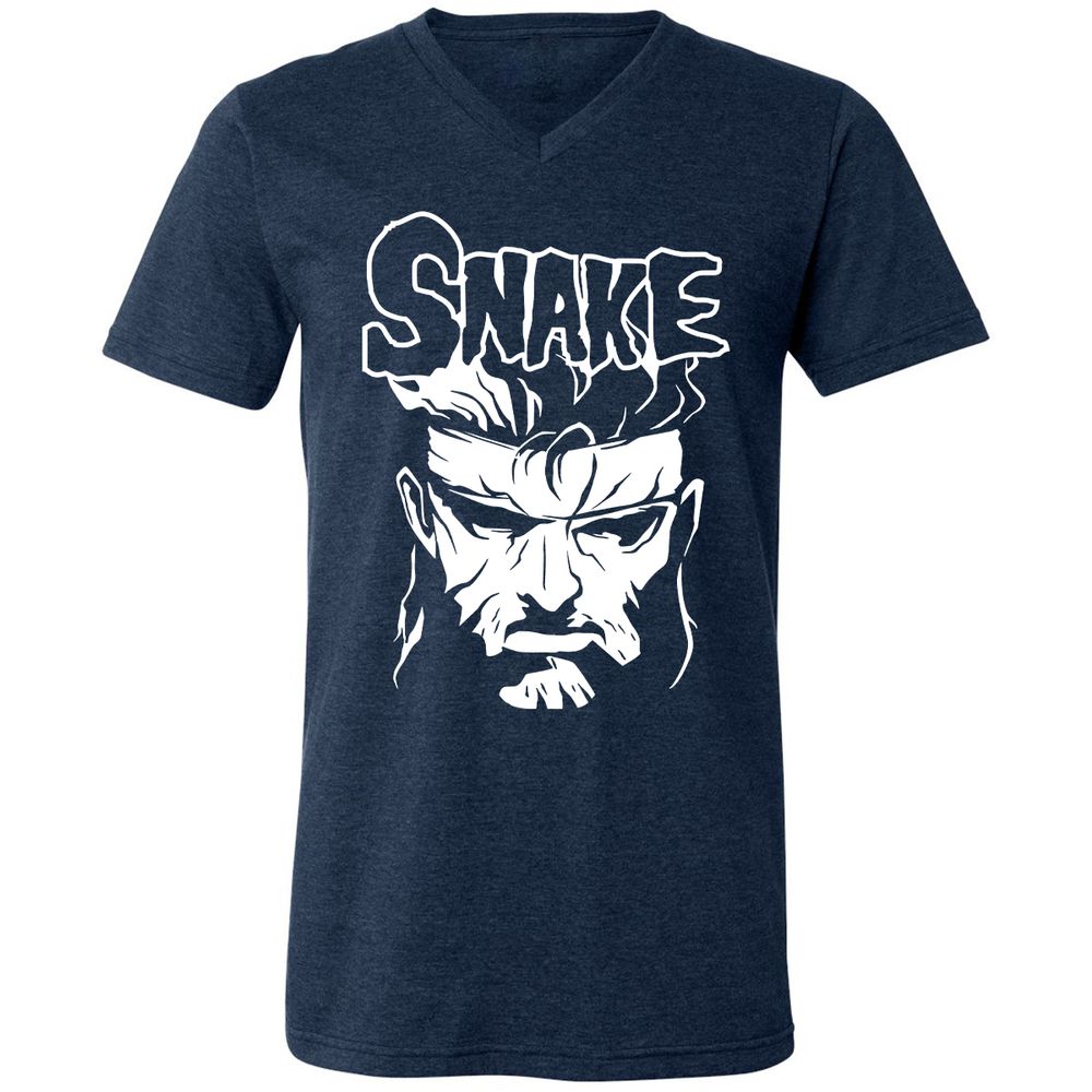 Unisex V-Neck T-Shirt - ZTK3PMDY - Heather Navy - 15