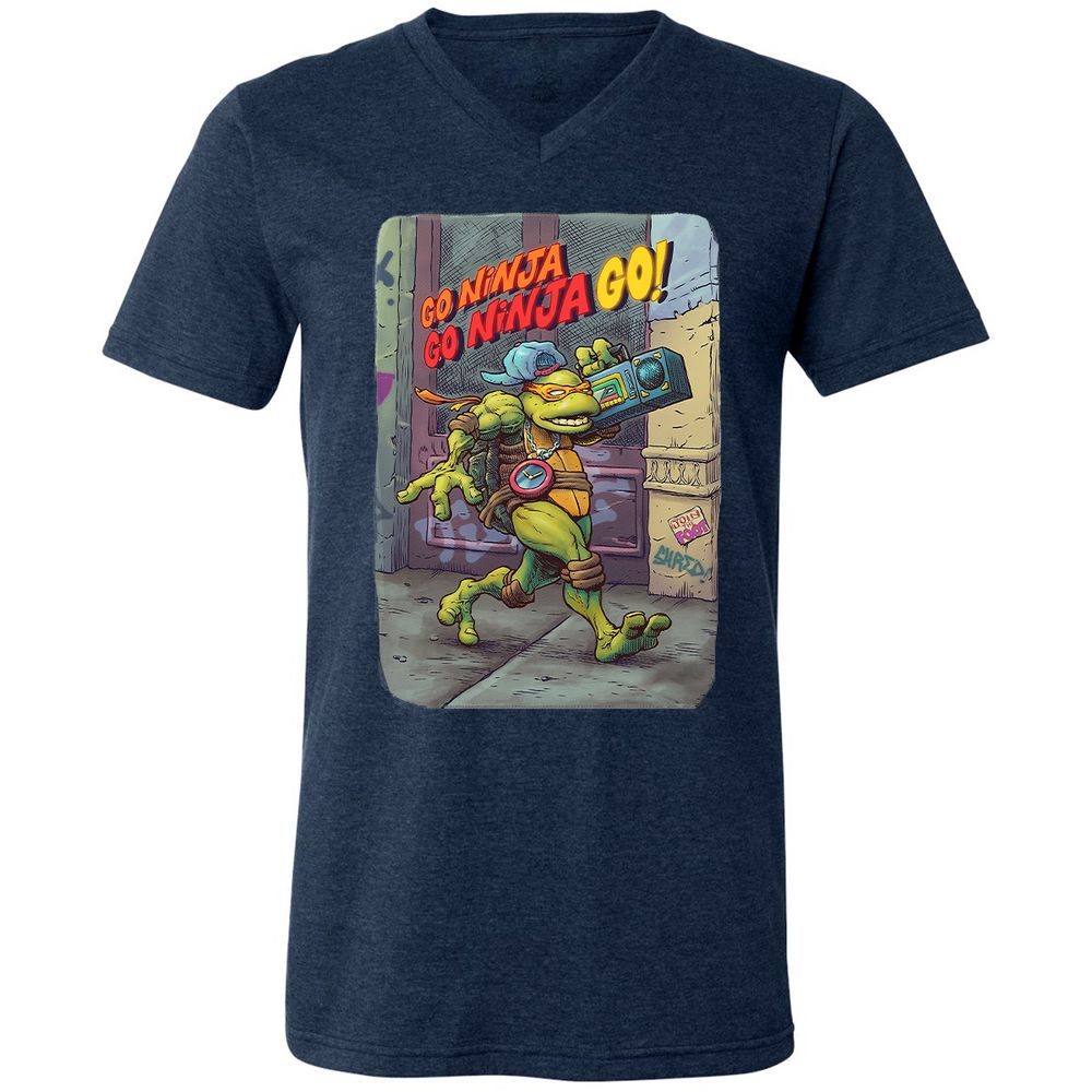 Unisex V-Neck T-Shirt - 3WZ7M4JQ - Heather Navy - 15