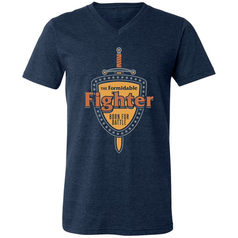 Unisex V-Neck T-Shirt - 4SHRYTE9 - Heather Navy - 15