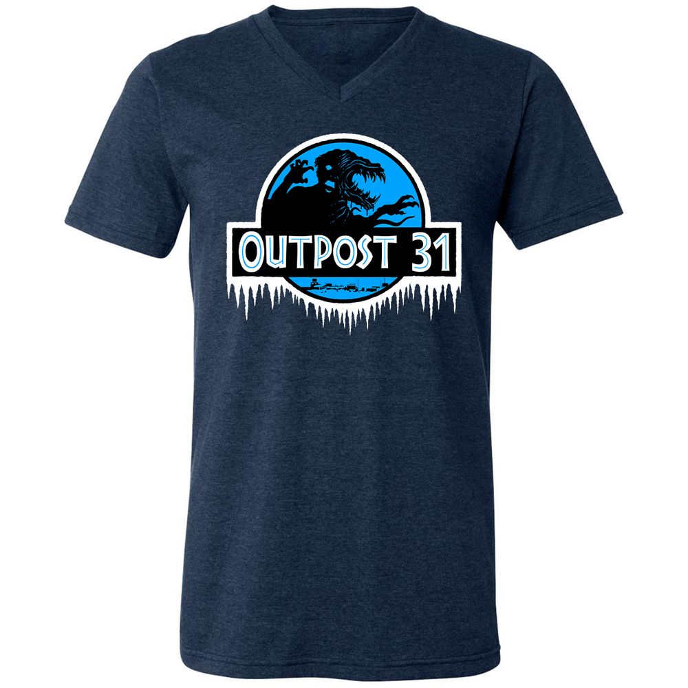 Unisex V-Neck T-Shirt - 42CAFQHZ - Heather Navy - 15