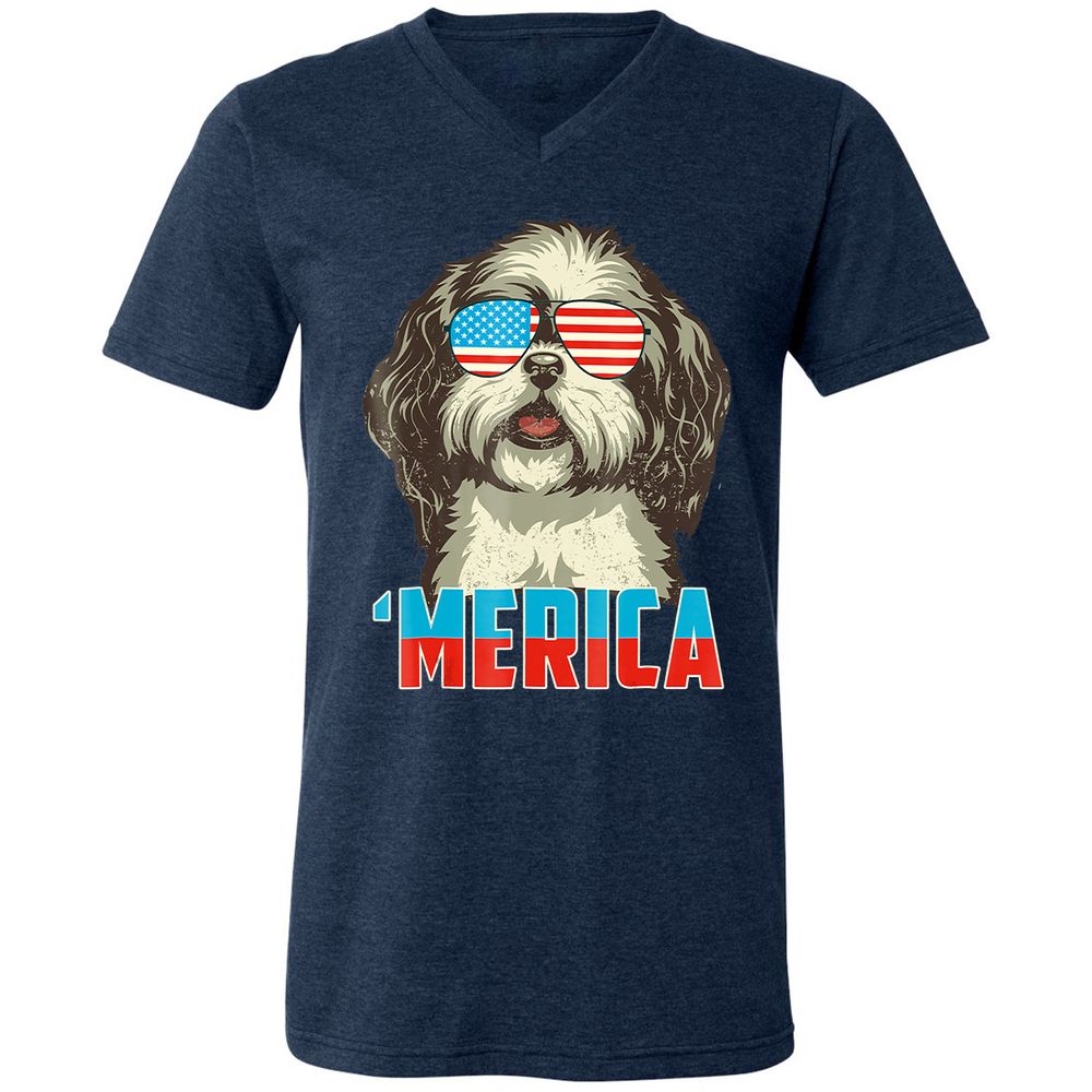 Unisex V-Neck T-Shirt - NMC52DWC - Heather Navy - 15