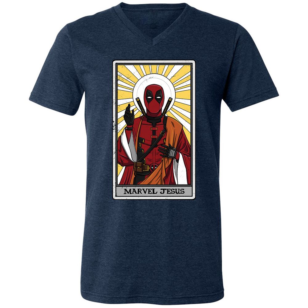 Unisex V-Neck T-Shirt - HNN46VPE - Heather Navy - 15