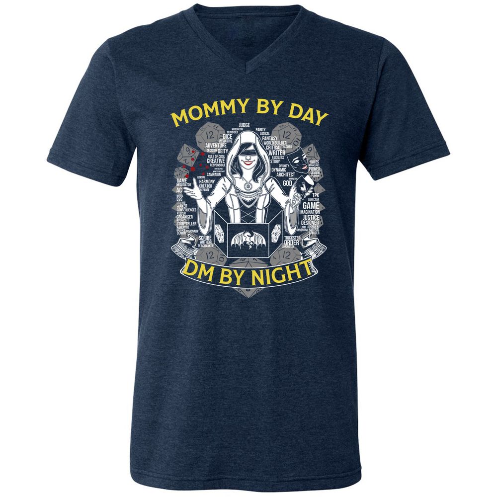 Unisex V-Neck T-Shirt - 4CQ5JHD3 - Heather Navy - 15