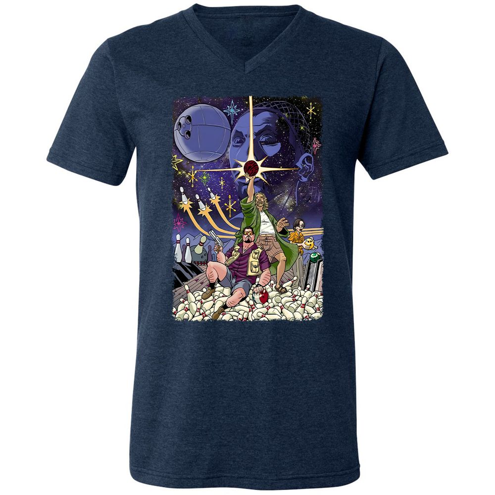 Unisex V-Neck T-Shirt - 9Y5VN3E2 - Heather Navy - 15