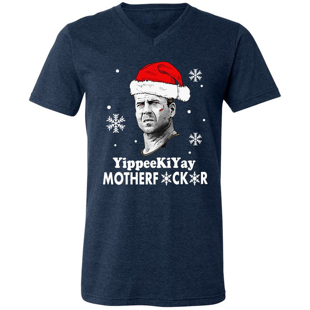 Unisex V-Neck T-Shirt - KFR82TCD - Heather Navy - 15