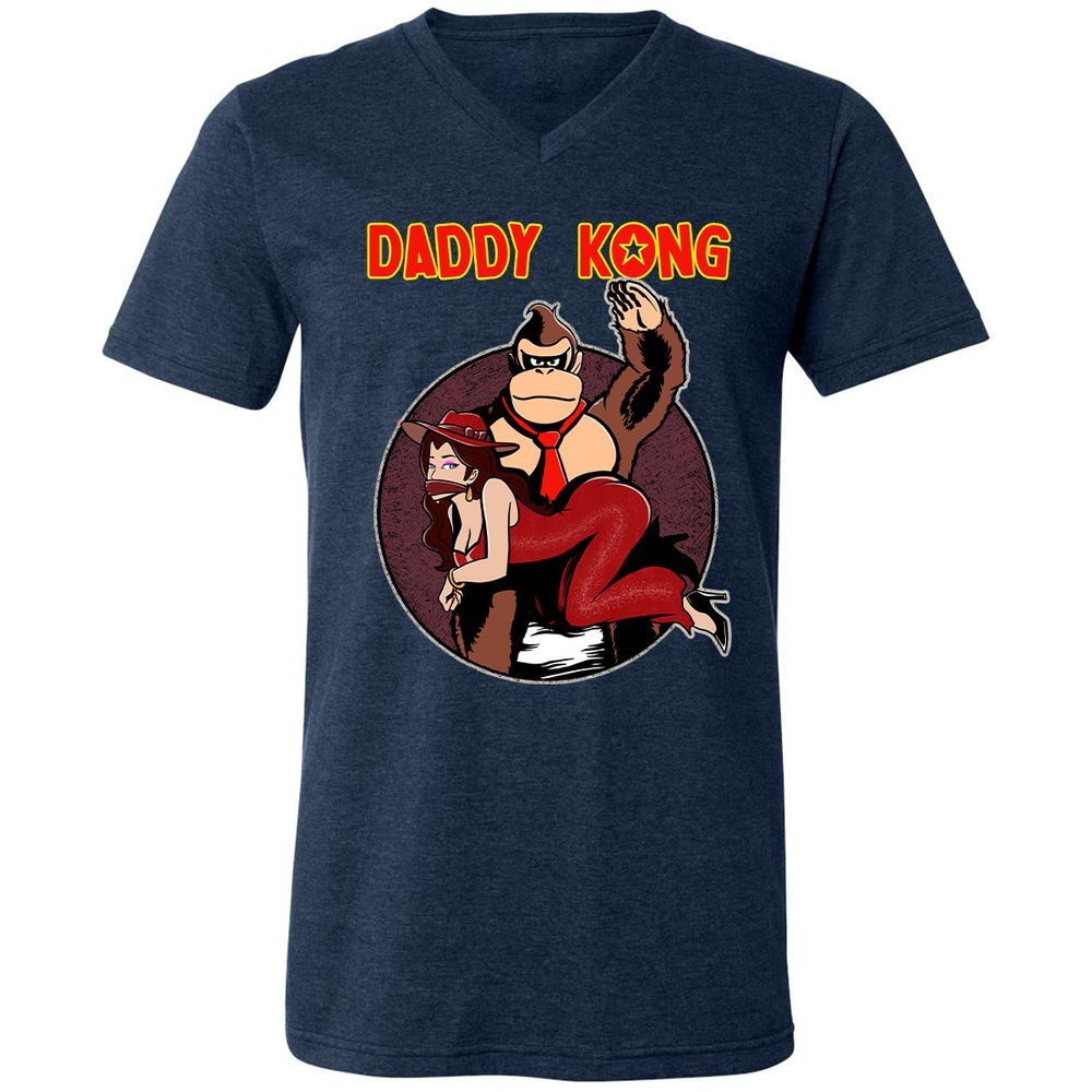 Unisex V-Neck T-Shirt - PCUTUZKW - Heather Navy - 15