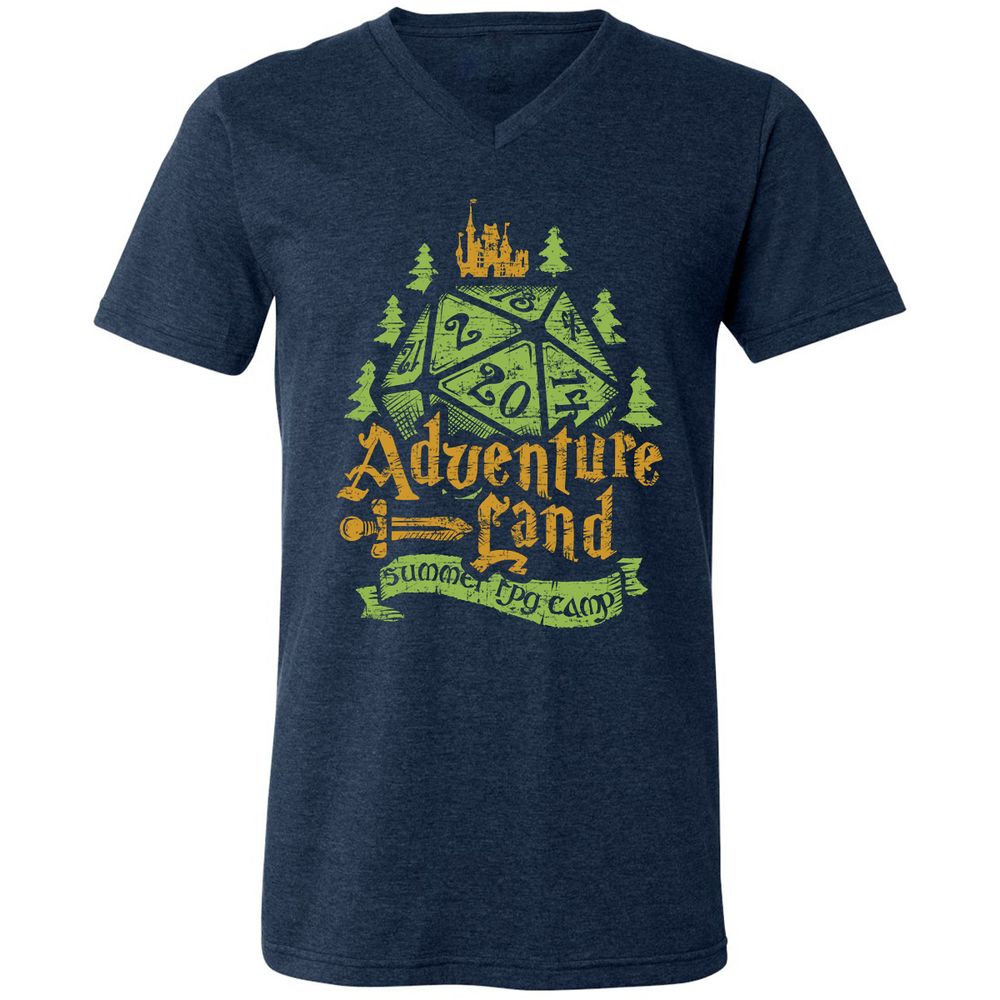 Unisex V-Neck T-Shirt - KVT9UEEC - Heather Navy - 15