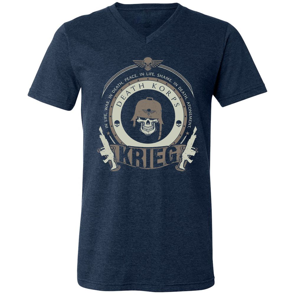 Unisex V-Neck T-Shirt - 9SHQZC1C - Heather Navy - 15