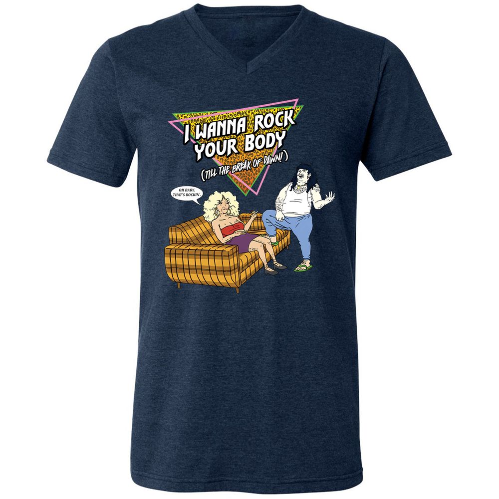 Unisex V-Neck T-Shirt - HRX941V9 - Heather Navy - 15