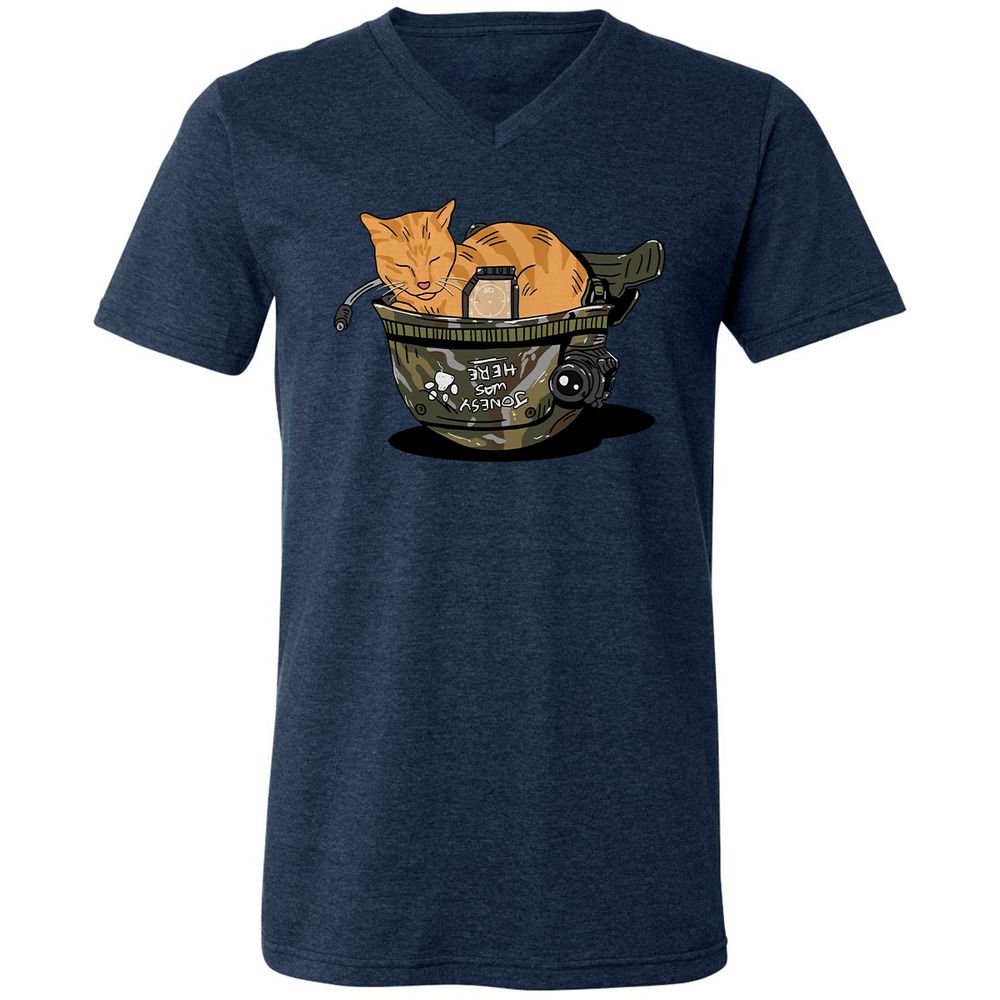 Unisex V-Neck T-Shirt - QDVGJKA6 - Heather Navy - 15