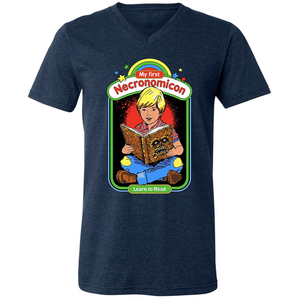 Unisex V-Neck T-Shirt - LMWLH6K8 - Heather Navy - 15