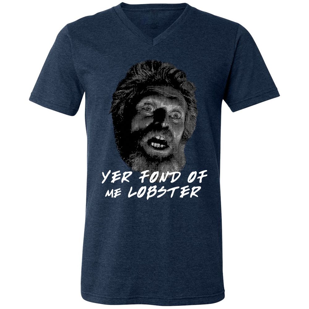 Unisex V-Neck T-Shirt - YQK4AUJL - Heather Navy - 15