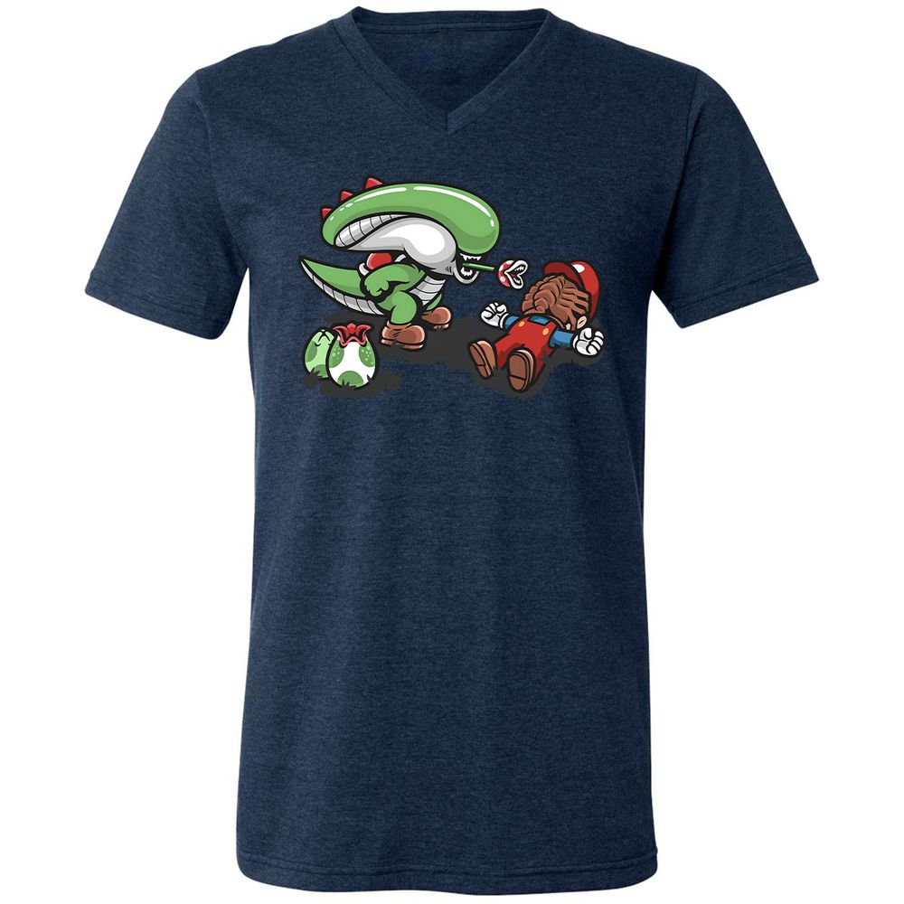 Unisex V-Neck T-Shirt - 2D11UM7Z - Heather Navy - 15