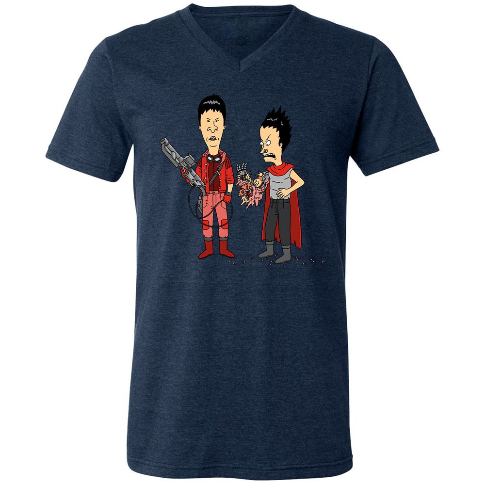 Unisex V-Neck T-Shirt - G9AFZ4SV - Heather Navy - 15