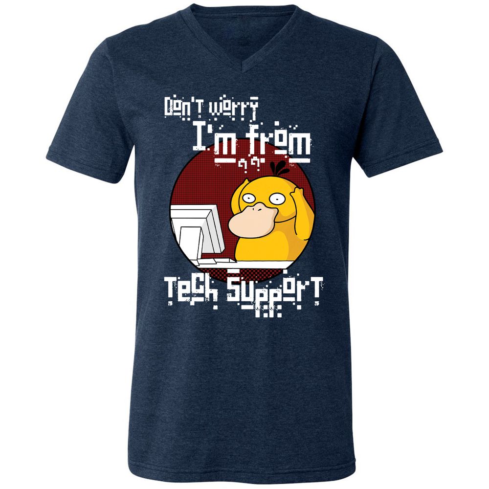 Unisex V-Neck T-Shirt - DV4JXXHJ - Heather Navy - 15