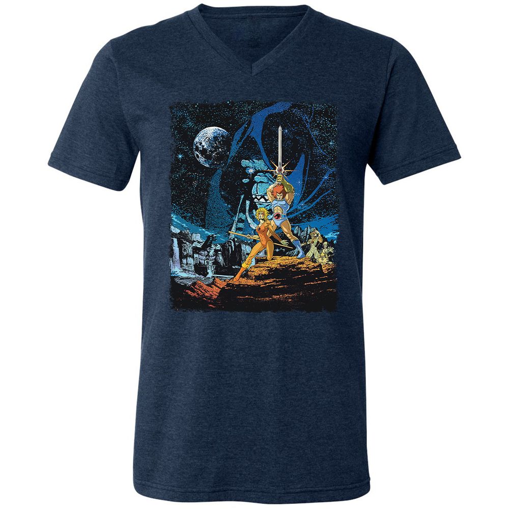 Unisex V-Neck T-Shirt - 3J39DZBL - Heather Navy - 15