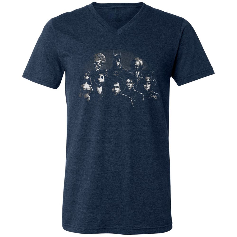 Unisex V-Neck T-Shirt - JXP7P9JS - Heather Navy - 15