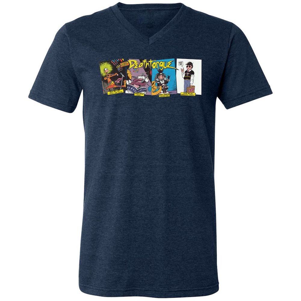 Unisex V-Neck T-Shirt - UXJPEJBW - Heather Navy - 15
