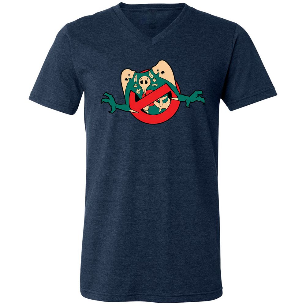 Unisex V-Neck T-Shirt - KWGTEPTV - Heather Navy - 15