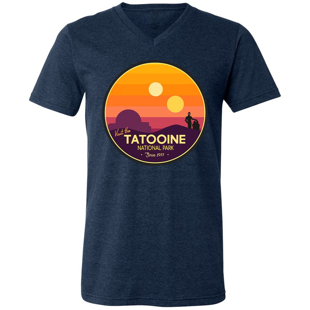 Unisex V-Neck T-Shirt - PZT85NVG - Heather Navy - 15