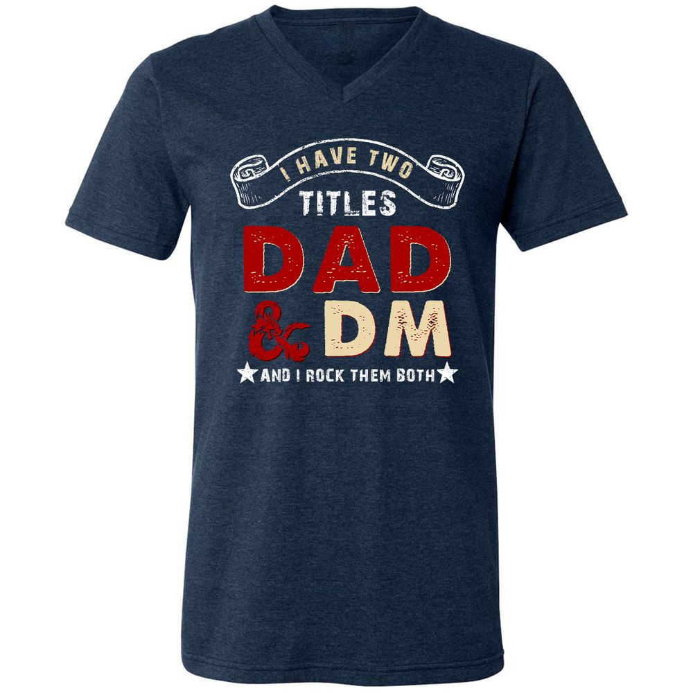 Unisex V-Neck T-Shirt - KHSN5LDP - Heather Navy - 15