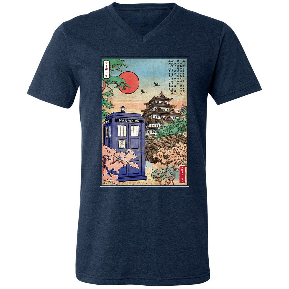 Unisex V-Neck T-Shirt - ZYRMQ3UV - Heather Navy - 15