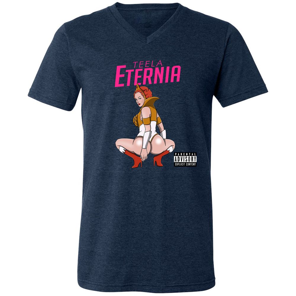 Unisex V-Neck T-Shirt - 2JQC4A8E - Heather Navy - 15