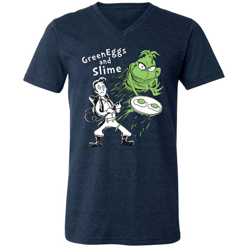 Unisex V-Neck T-Shirt - JVRZ6NN8 - Heather Navy - 15
