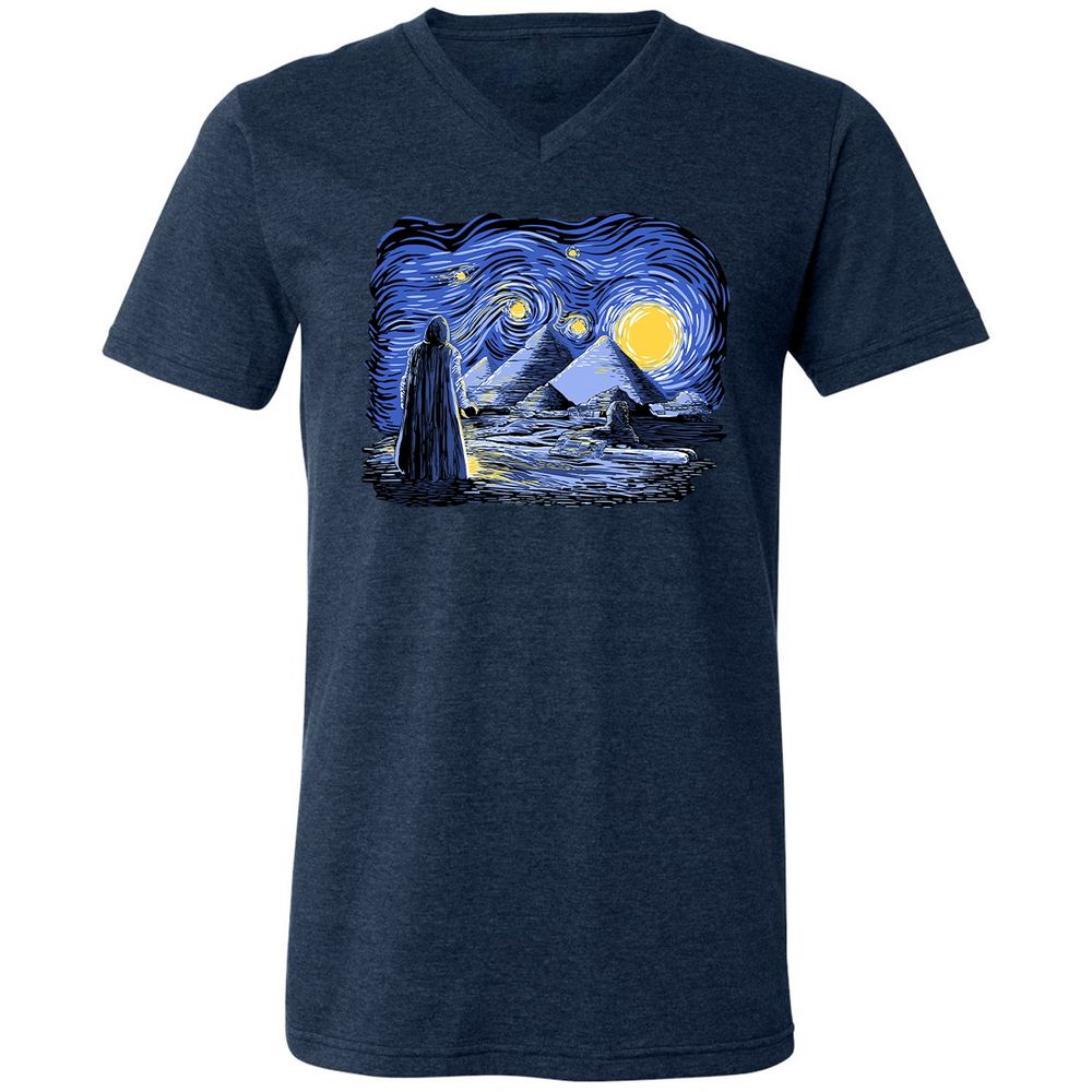 Unisex V-Neck T-Shirt - VYHCPHBA - Heather Navy - 15