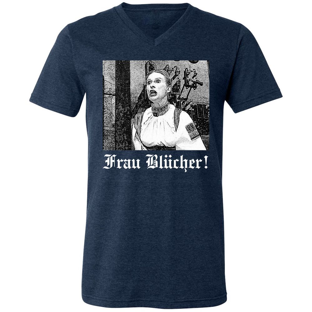 Unisex V-Neck T-Shirt - HQ9KY4Y8 - Heather Navy - 15