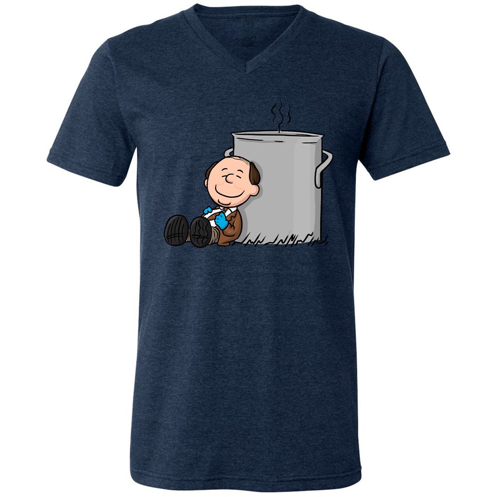 Unisex V-Neck T-Shirt - VDQA34A8 - Heather Navy - 15