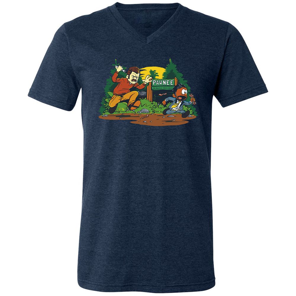 Unisex V-Neck T-Shirt - ZCJ269H9 - Heather Navy - 15