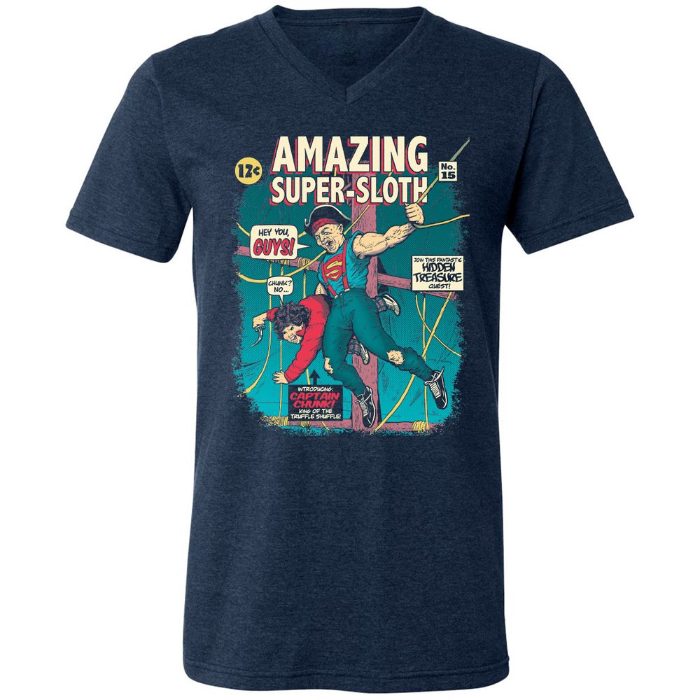 Unisex V-Neck T-Shirt - YFKJLJR1 - Heather Navy - 15