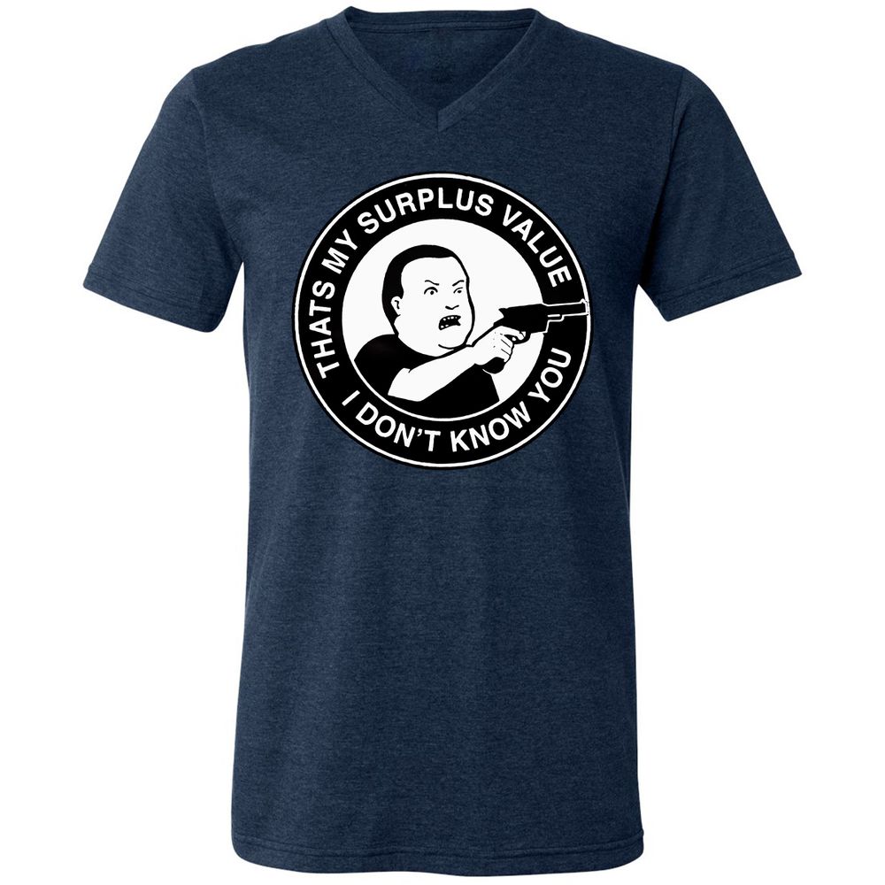 Unisex V-Neck T-Shirt - PTHUHT7A - Heather Navy - 15