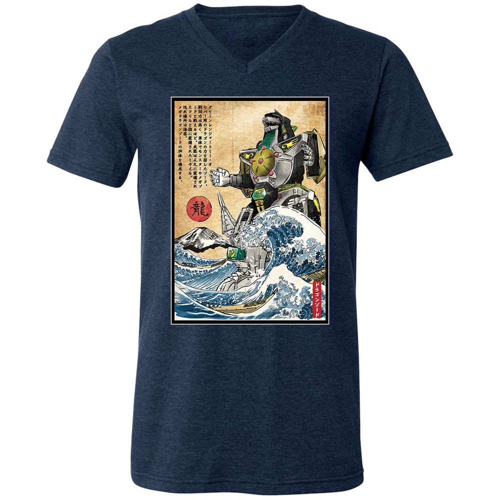 Unisex V-Neck T-Shirt - P74UEXFJ - Heather Navy - 15